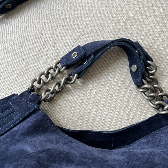 Free People NWTBBlue Suede Shopper Tote Crossbody Bag Elevate Day to Evening 🌈 - Picture 10 of 14